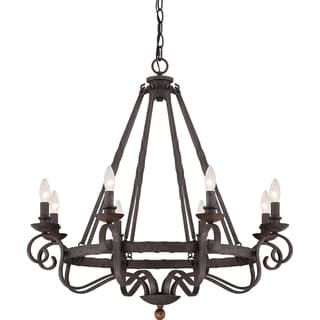 Quoizel Noble Rustic Black 8-light Chandelier (Black) - Chandeliers For Bedrooms by Overstock.com
