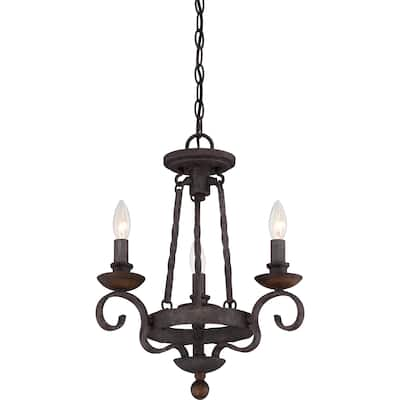 Quoizel Noble Rustic Black 3-light Chandelier