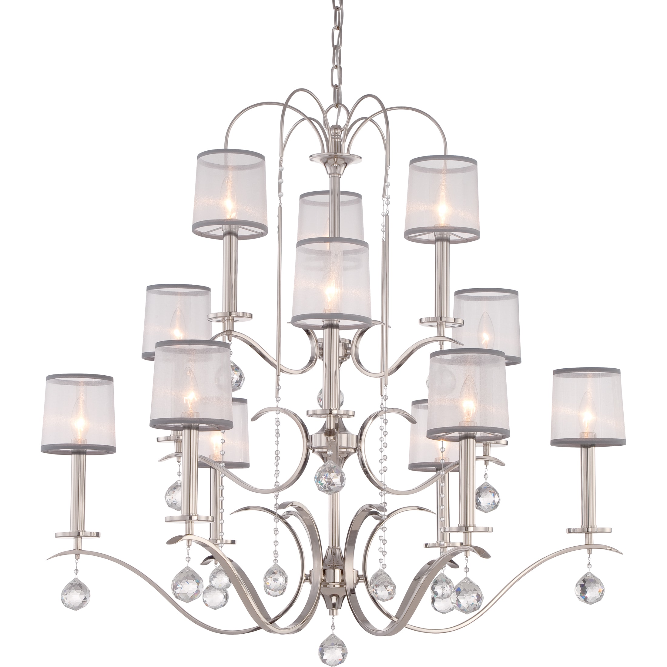 Quoizel Whitney Imperial Silver Three Tier 12-light Chandelier (Silver) - Chandeliers For Bedrooms by Overstock.com