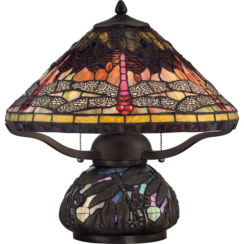 Quoizel Tiffany-style Copperfly Imperial Bronze Finish 2-light Table Lamp