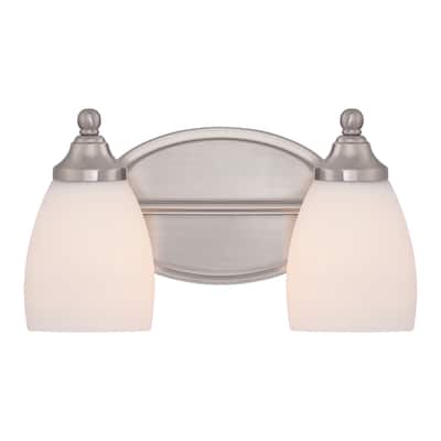 Quoizel North Gate Brushed Nickel Two-Light Bath Fixture