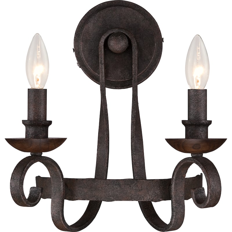 Quoizel Noble Rustic Black Two-Light Wall Sconce - Rustic Black