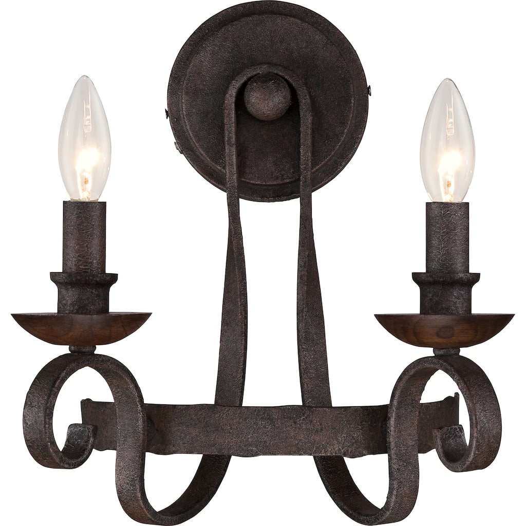 Quoizel Noble Rustic Black Two-Light Wall Sconce