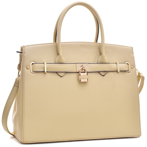 beige satchel handbag