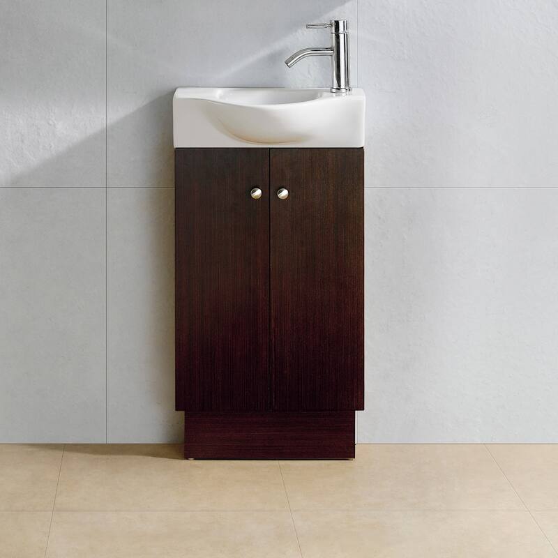 Fine Fixtures Glenwood 18-inch Vanity with Vitreous China Sink Top - Glenwood 18" Wenge Vanity