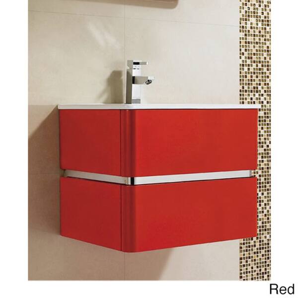 Fine Fixtures 'Sundance' 24-inch High Gloss Vanity with Vitreous China Sink Top - Red