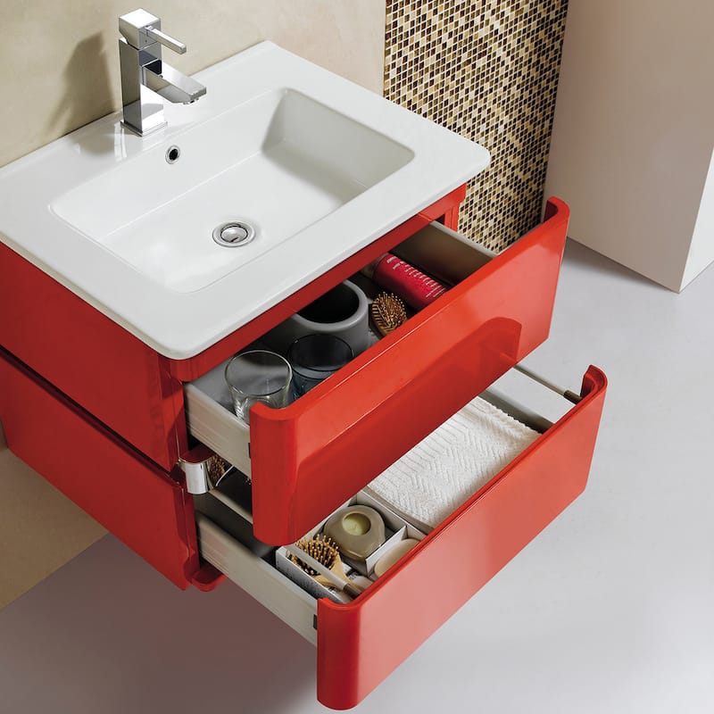 Fine Fixtures 'Sundance' 24-inch High Gloss Vanity with Vitreous China Sink Top
