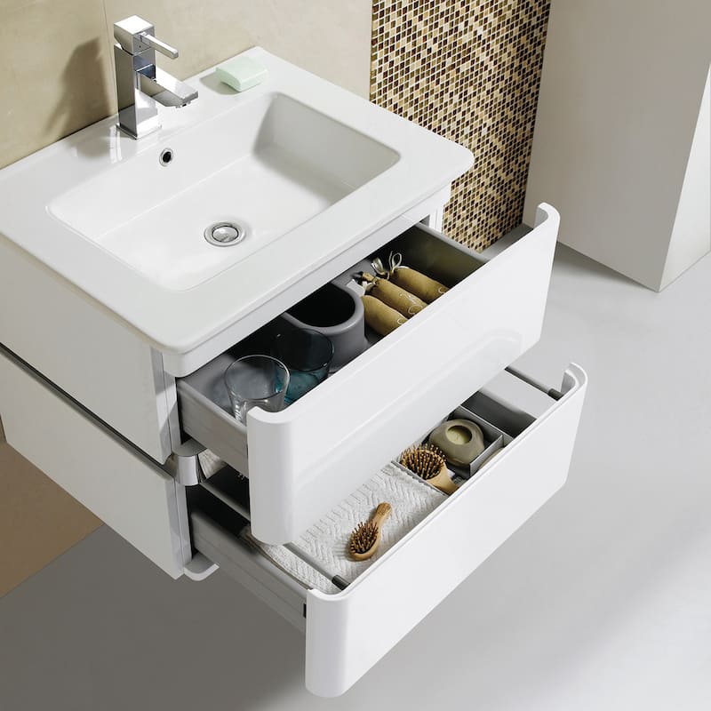 Fine Fixtures 'Sundance' 24-inch High Gloss Vanity with Vitreous China Sink Top