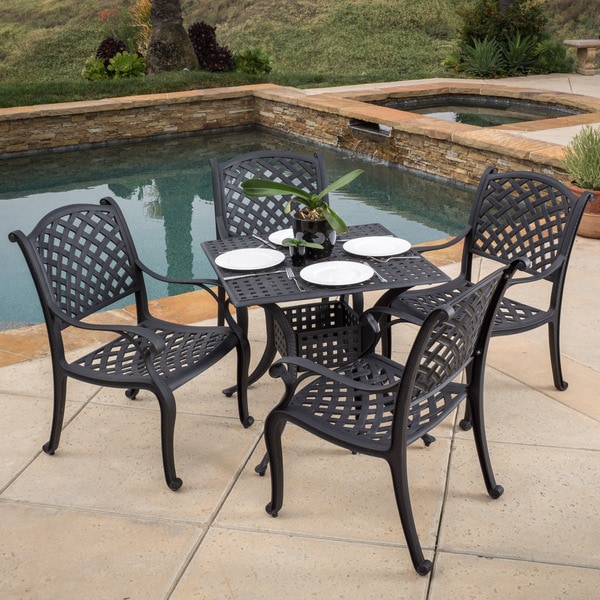 Shop Christopher Knight Home Leandro Outdoor Aluminum 5piece Dining