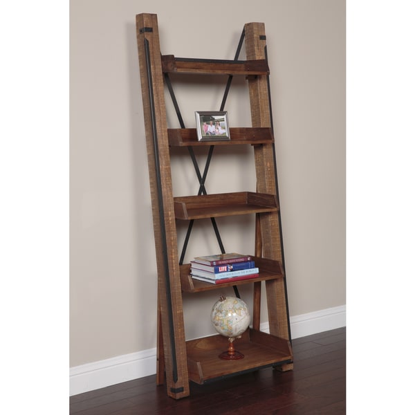 Industrial Open Shelf Ladder Bookcase - Free Shipping 