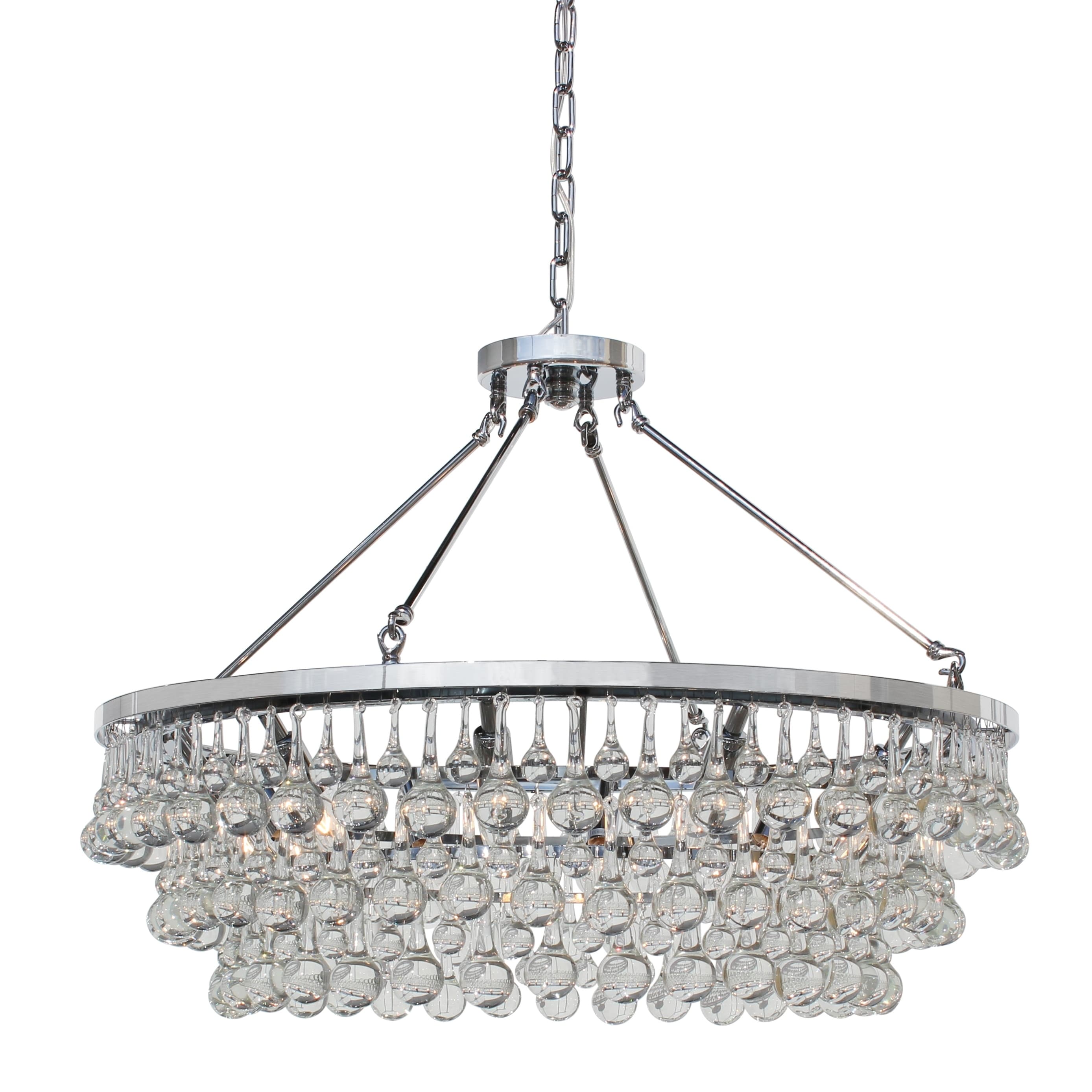 Celeste 10-light Glass and Crystal Chrome Chandelier - N/A (Chrome Celeste Chandelier) - Chandeliers For Bedrooms by Overstock.com