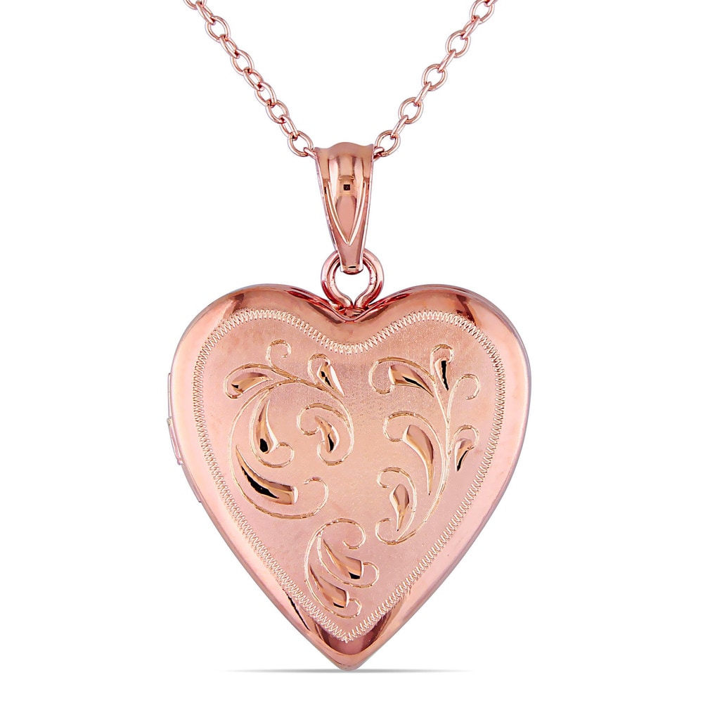 Sparkly Silver-Tone Heart in Hawaii 1.5 inch Plumeria Pendant with Chain