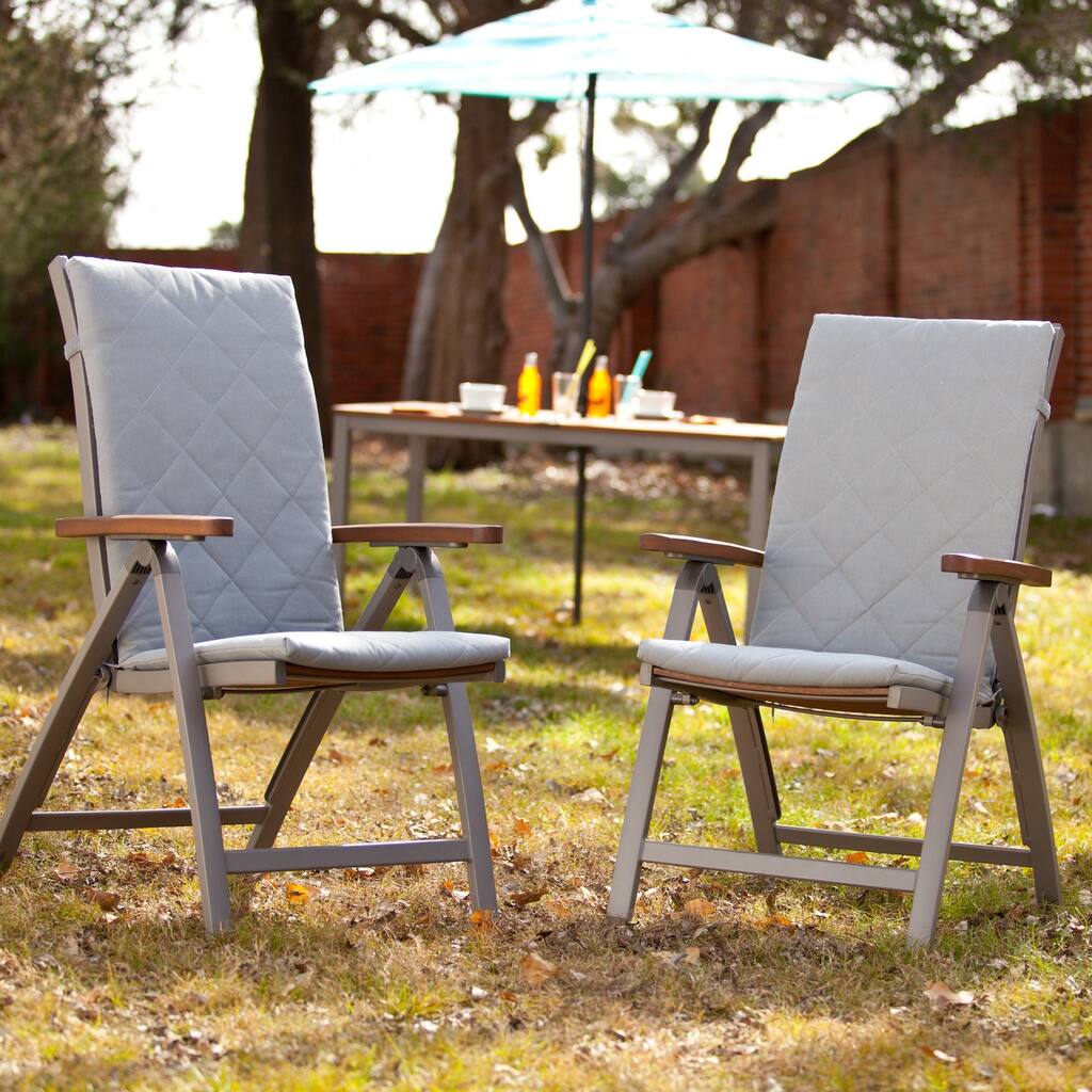SEI Furniture Encore Outdoor Position Chairs 2pc Set - Gray