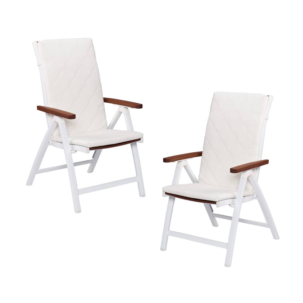 SEI Furniture Encore Outdoor Position Chairs 2pc Set - Soft White