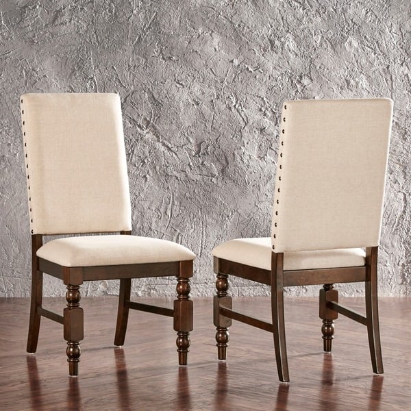 Flatiron Nailhead Upholstered Dining Chairs (Set of 2) by iNSPIRE Q