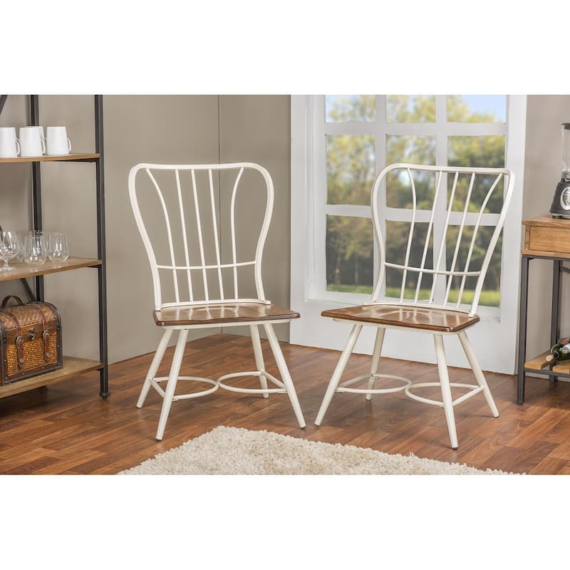 Carbon Loft Rudolph Set of 2 Wood and Metal Vintage Industrial Dining Chair