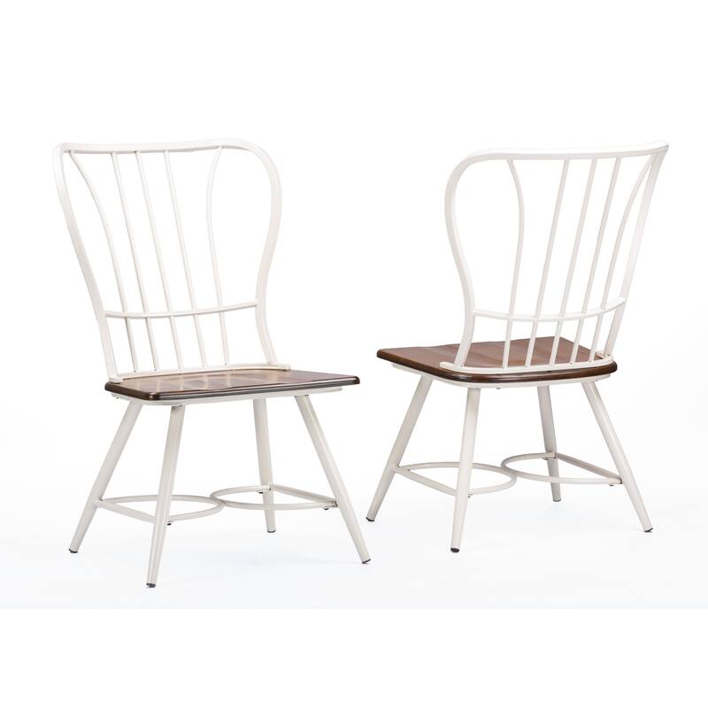 Carbon Loft Rudolph Set of 2 Wood and Metal Vintage Industrial Dining Chair