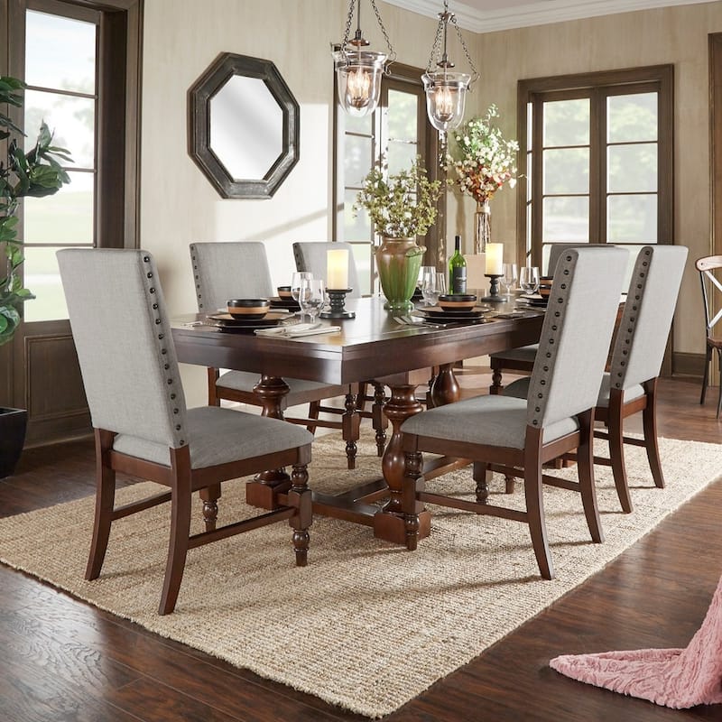 Flatiron Baluster Extending Dining Set by iNSPIRE Q Classic - 7 Piece - Grey