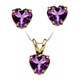 Shop 14k Yellow Gold Birthstone Heart Necklace and Earrings Set - On Sale - Overstock - 10045849
