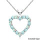 preview thumbnail 12 of 15, Glitzy Rocks Sterling Silver Birthstone Open Heart Necklace Opal - White