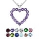 preview thumbnail 1 of 15, Glitzy Rocks Sterling Silver Birthstone Open Heart Necklace