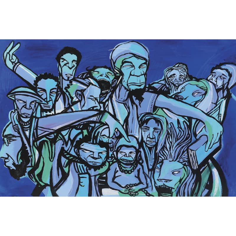 Marmont Hill 'The Herd' Canvas Art - Multi-Color