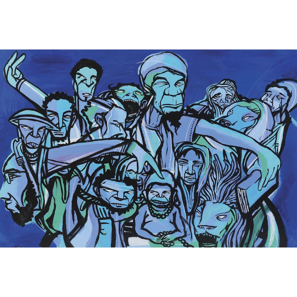 Marmont Hill 'The Herd' Canvas Art - Multi-Color