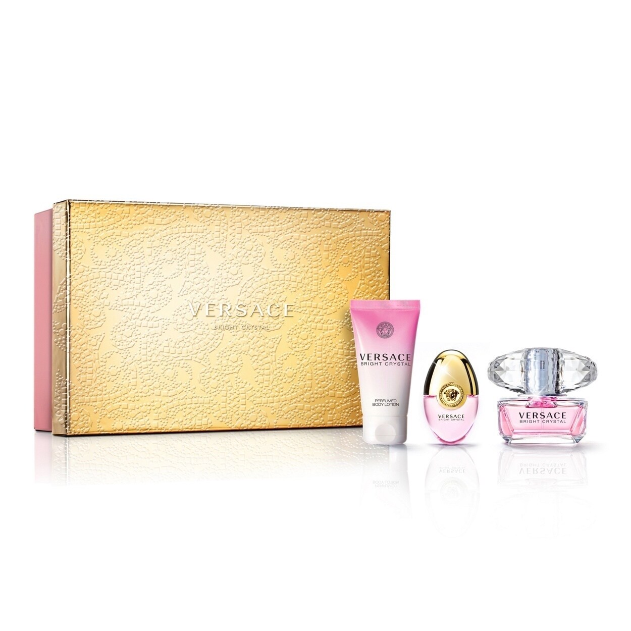 Versace Bright Crystal набор (туалетная вода 50мл + лосьон для тела 50мл + туалетная вода 10мл) (8011003819997)