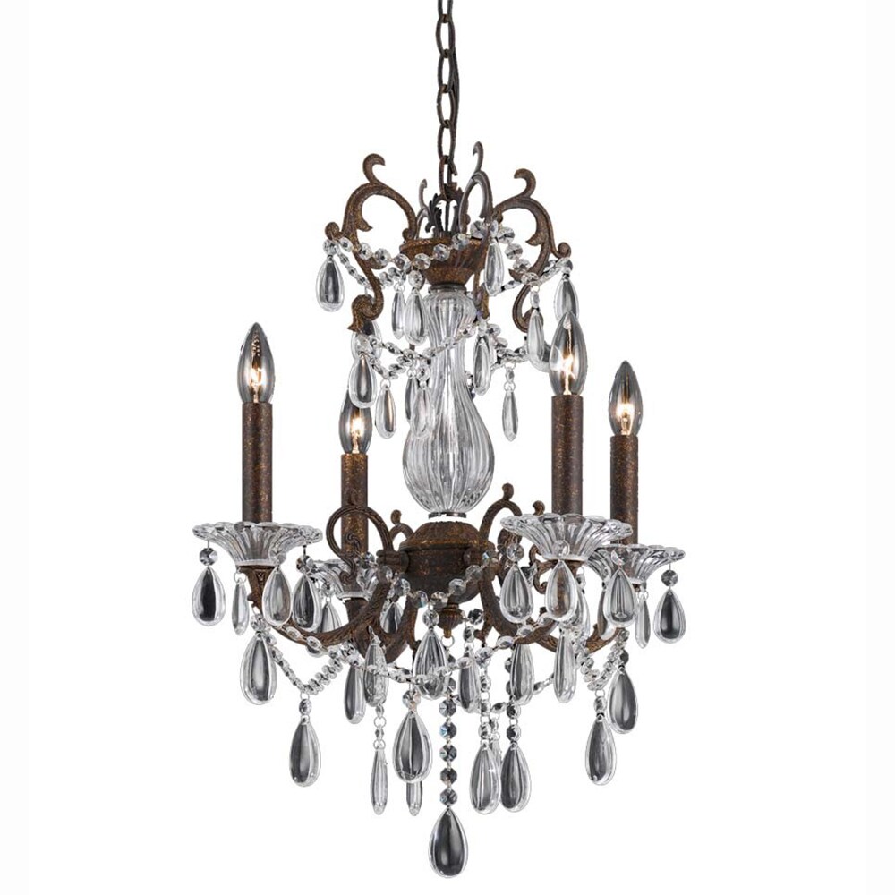Lumenno Vienna Collection 4-light Bronze with Gold and Silver Wash Mini Chandelier - Chandeliers For Bedrooms by Overstock.com