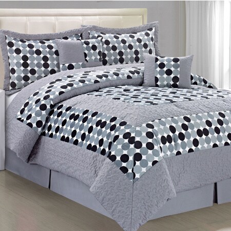 King Serenta 6 Piece Big Dots Microfiber Comforter Bed in a Bag Set Chocolate BNF Home bafK1302412 King Serenta 6 Piece Big Dots Microfiber Comforter Bed in a Bag Set Chocolate BNF Home bafK1302412