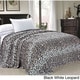 preview thumbnail 2 of 40, Lightweight Printed Safari Animal Flannel Fleece Blanket Twin - Black White Leopard