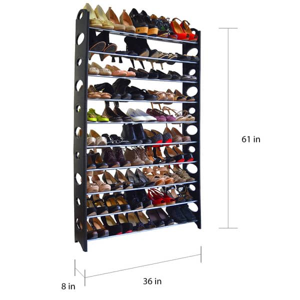 Shop Black Friday Deals On Studio 707 50 Pair Shoe Rack 10 Tier Overstock 10050175