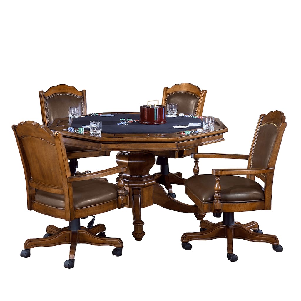 Hillsdale Nassau 5-Piece Game Set with Leather Back Game Chair