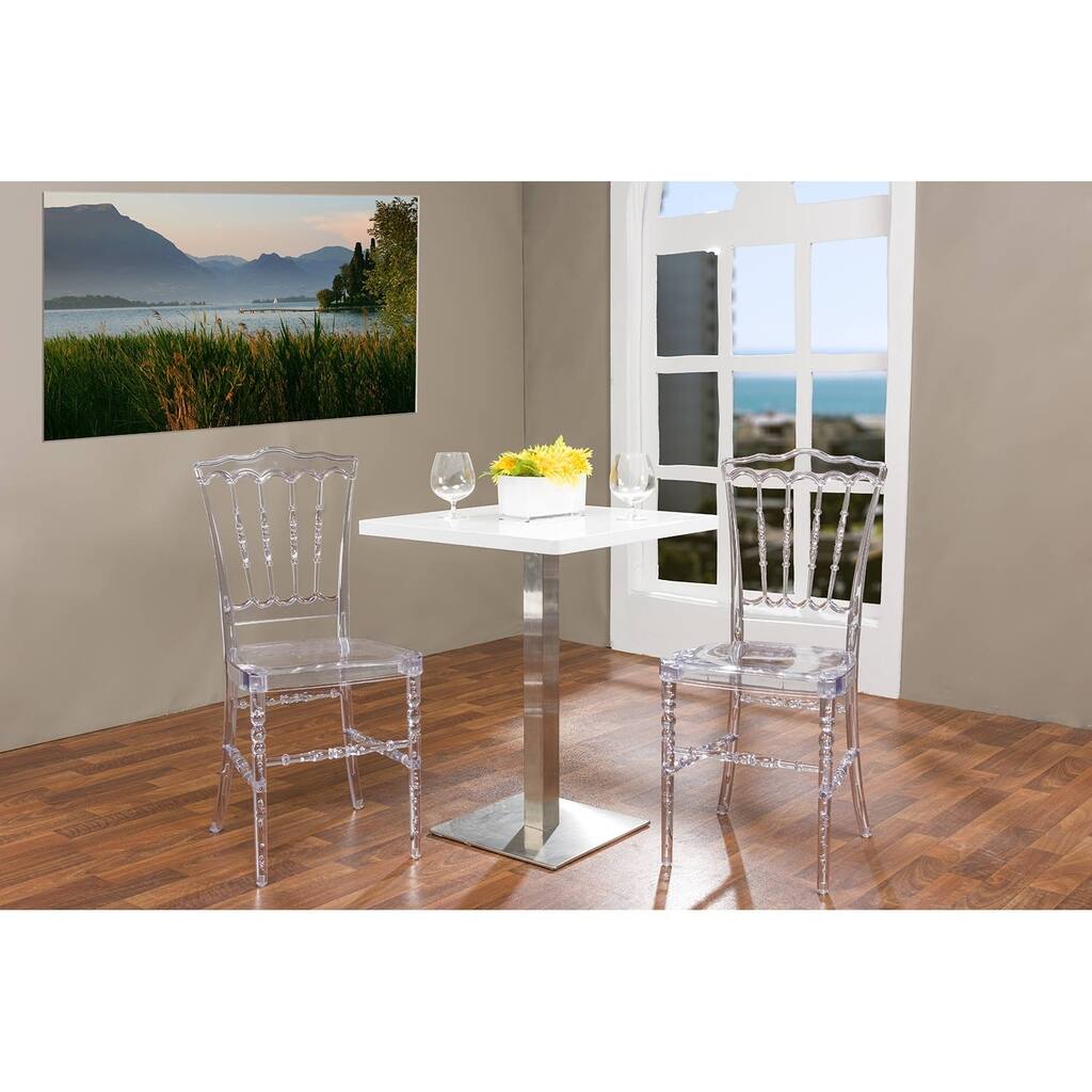 Set of 2 Crystal Plastic Contemporary Dining Chair