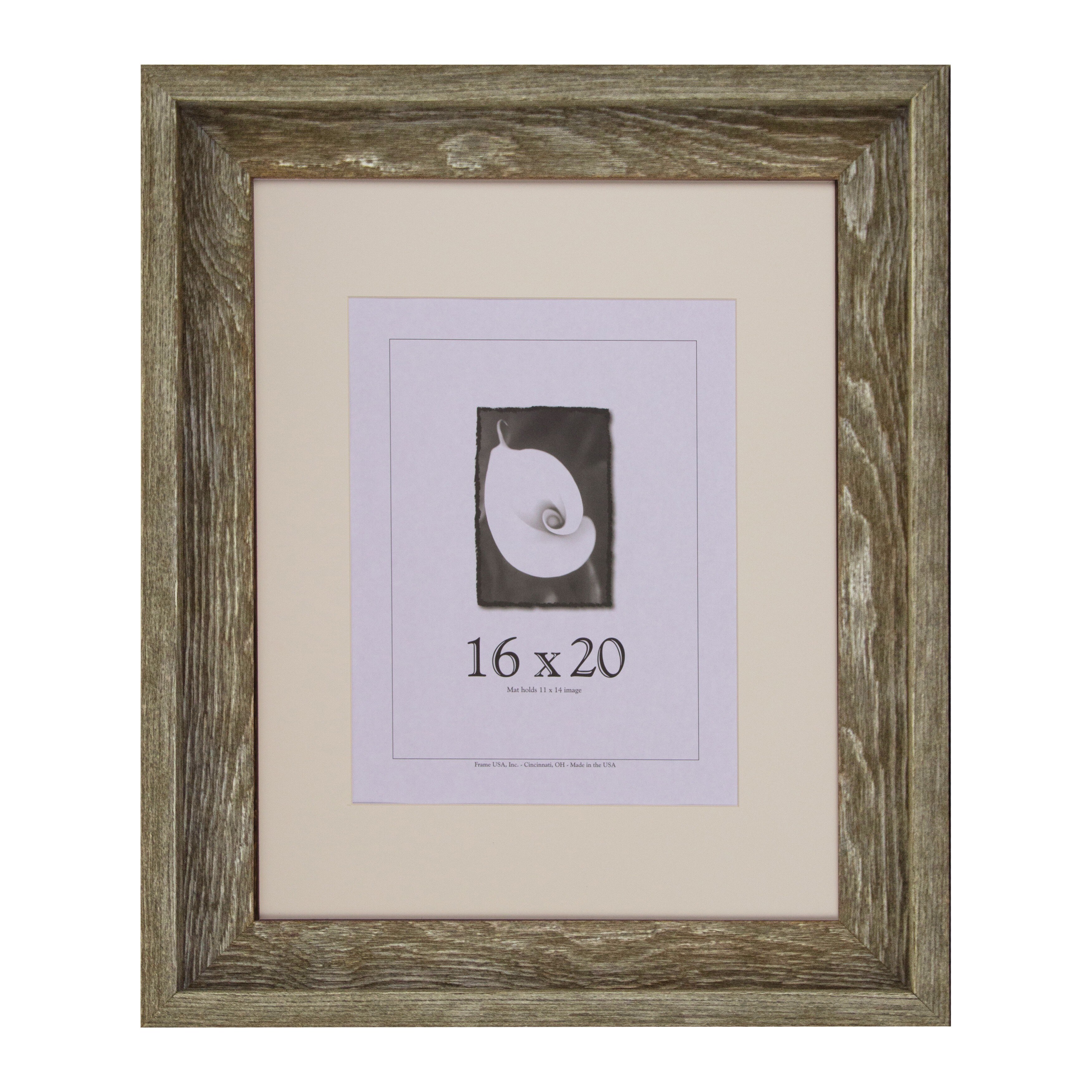 8x10 Picture Frames Barnwood Frames Appalachian Series NUMO Hvit med krom ramme