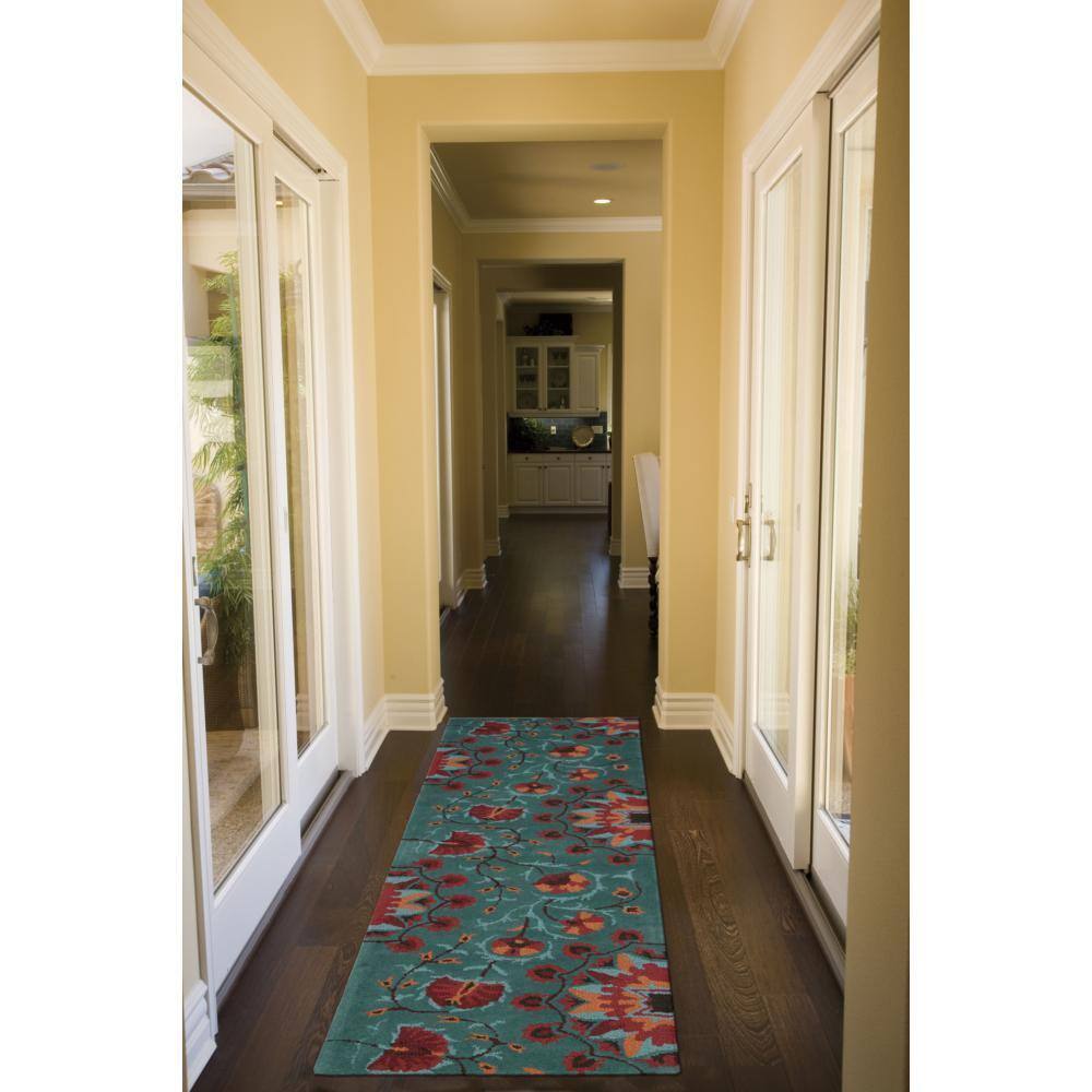 Rug Squared Ventura Teal Rug - 2'3" x 8' Runner