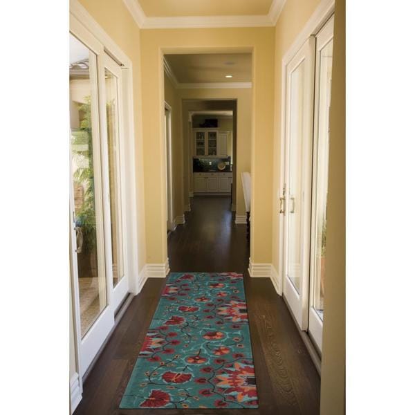 Rug Squared Ventura Teal Rug - 2'3" x 8' Runner
