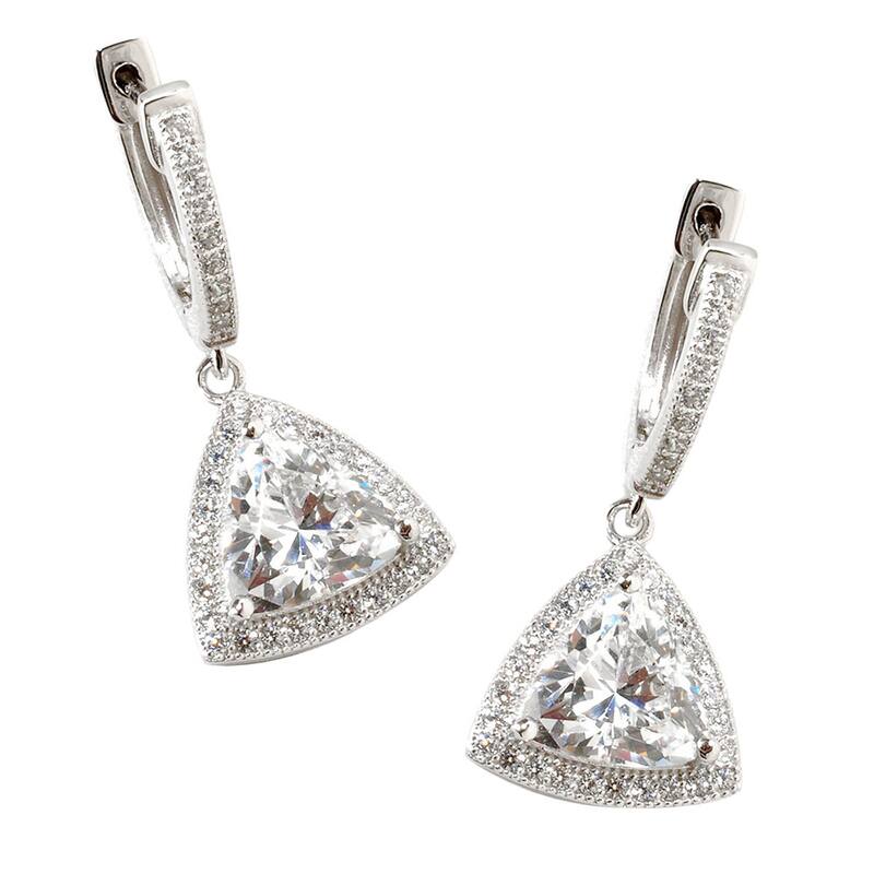 Platinum o/ Silver 2.34ctw White CZ Drop & Dangle Earring