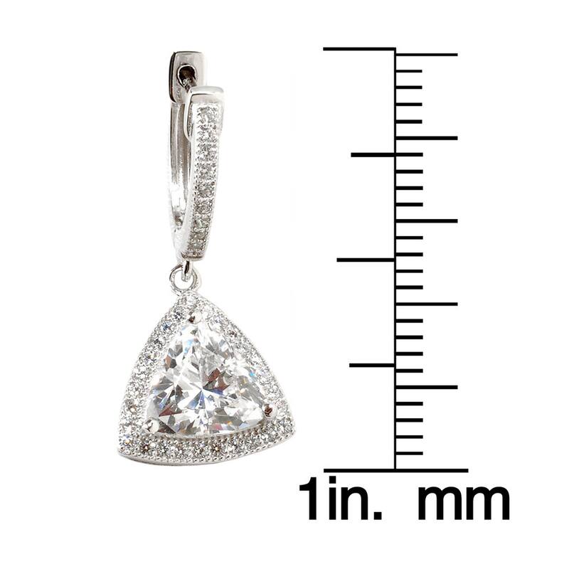 Platinum o/ Silver 2.34ctw White CZ Drop & Dangle Earring