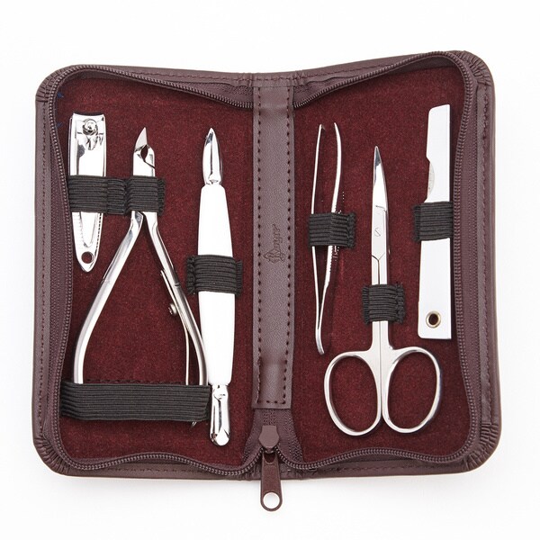 Royce Leather 6-piece Travel and Grooming Kit