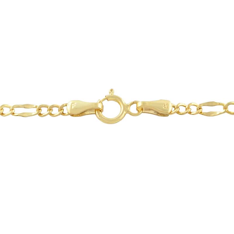 Fremada 10k Yellow Gold 2.4-mm High Polish Lite Flat Figaro Link Bracelet (7.5 inches)