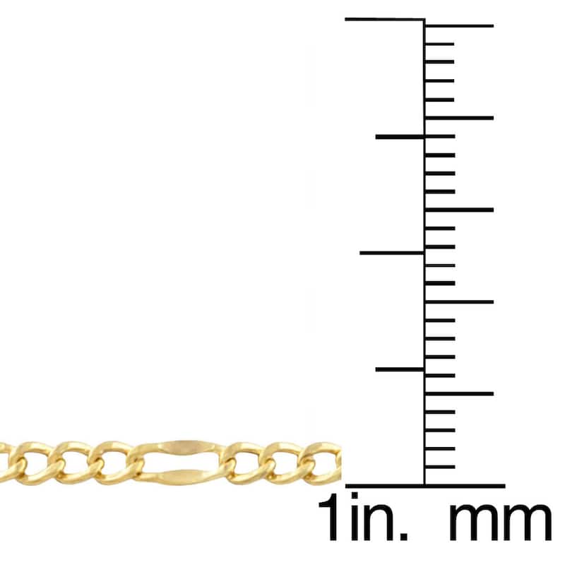Fremada 10k Yellow Gold 2.4-mm High Polish Lite Flat Figaro Link Bracelet (7.5 inches)