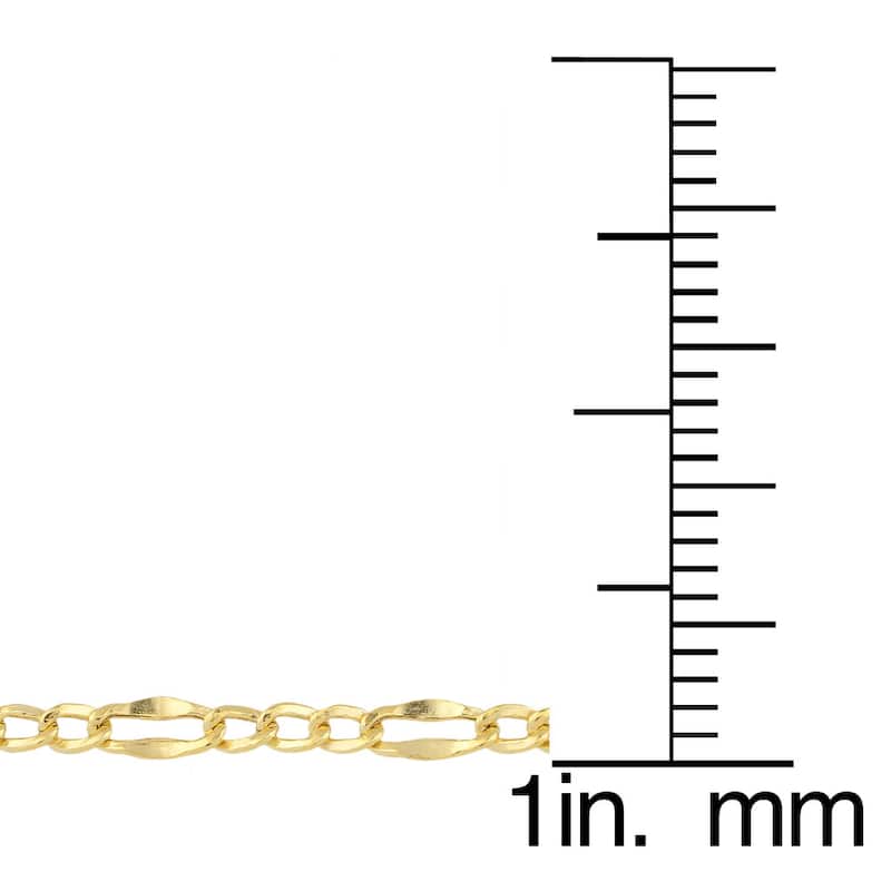 Fremada 10k Yellow Gold 2.4-mm Lite Flat Figaro Necklace (18 - 24 inches)