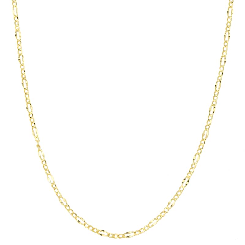 Fremada 10k Yellow Gold 2.4-mm Lite Flat Figaro Necklace (18 - 24 inches)