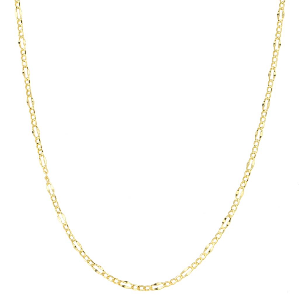 Fremada 10k Yellow Gold 2.4-mm Lite Flat Figaro Necklace (18 - 24 inches)
