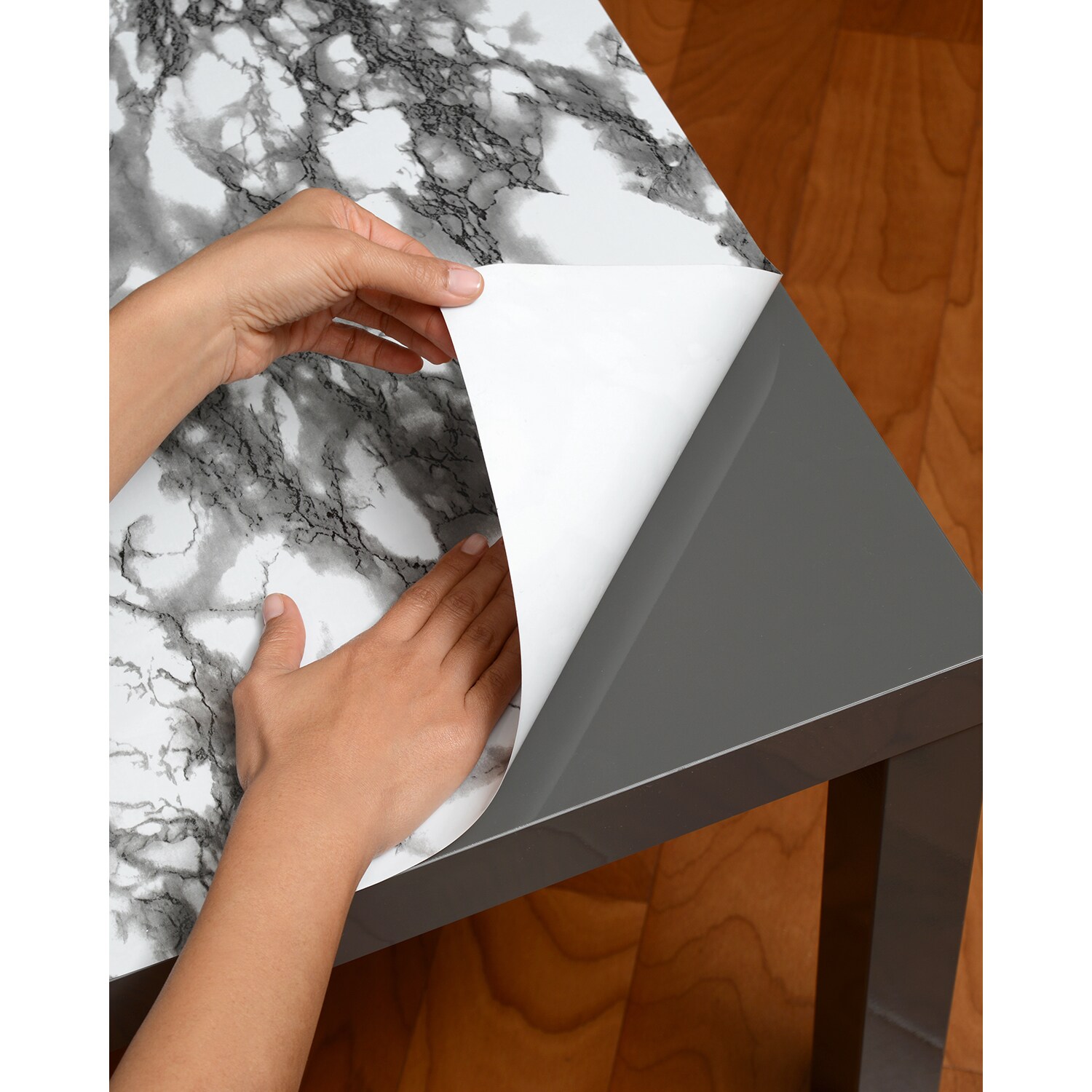 Con-Tact Creative Covering Black and White Granite Adhesive Shelf