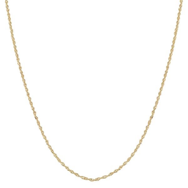 Fremada 14k Yellow Gold 0.9-mm Sparkle Singapore Chain Necklace (16 - 20 inches)