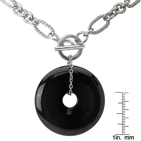 silver and onyx necklace