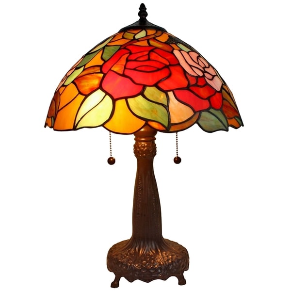 Shop Amora Lighting Tiffany Style 20-inch Floral Table Lamp - Free ...