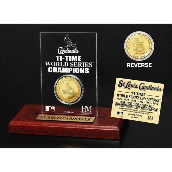 St. Louis Cardinals Highland Mint 11-Time World Series Champions Acrylic  Gold Coin Desk Top Display